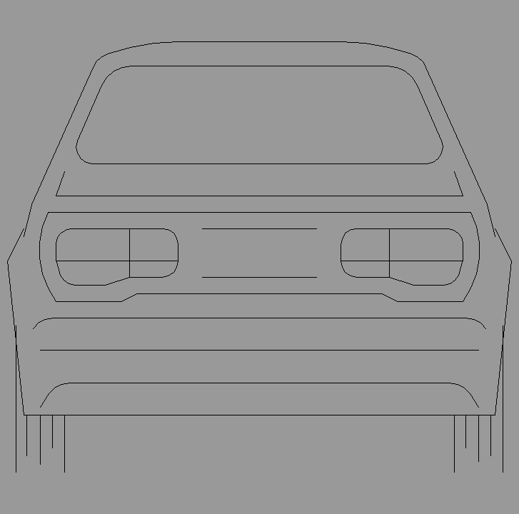 Bloque Autocad Vista de Coche Diseño 01 Bibliot. 2D-3D en Posterior